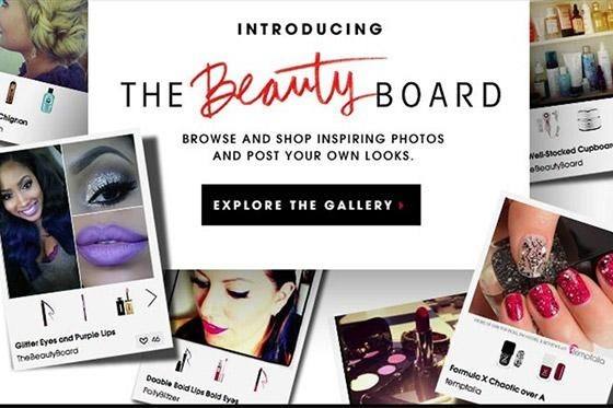 You can get some marketing tips from this screenshot of Sephora advertising using a gallery board. 