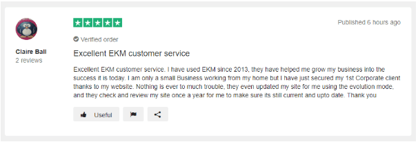 EKM customer support review