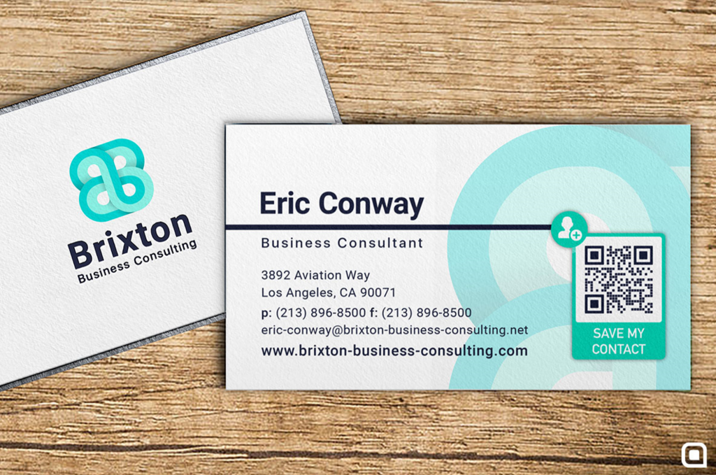 A QR Code on a print business card creates a digital business card that improves networking