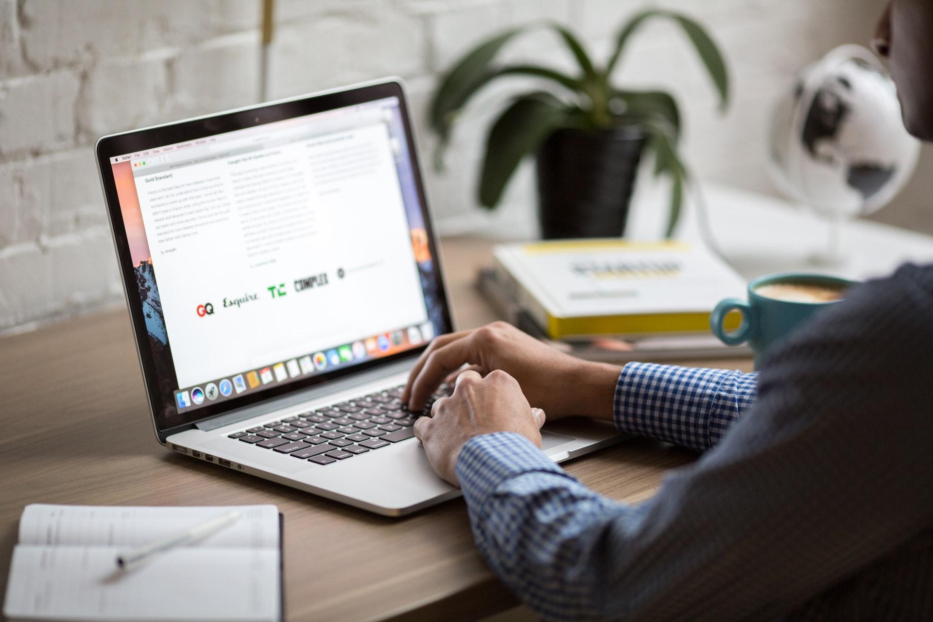 ecommerce seller creating an email marketing campaign on their laptop
